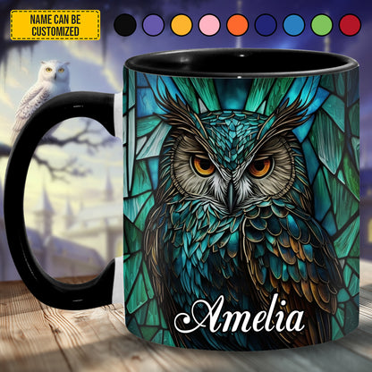 Mysterious Owl - Personalized Owl Accent Mug