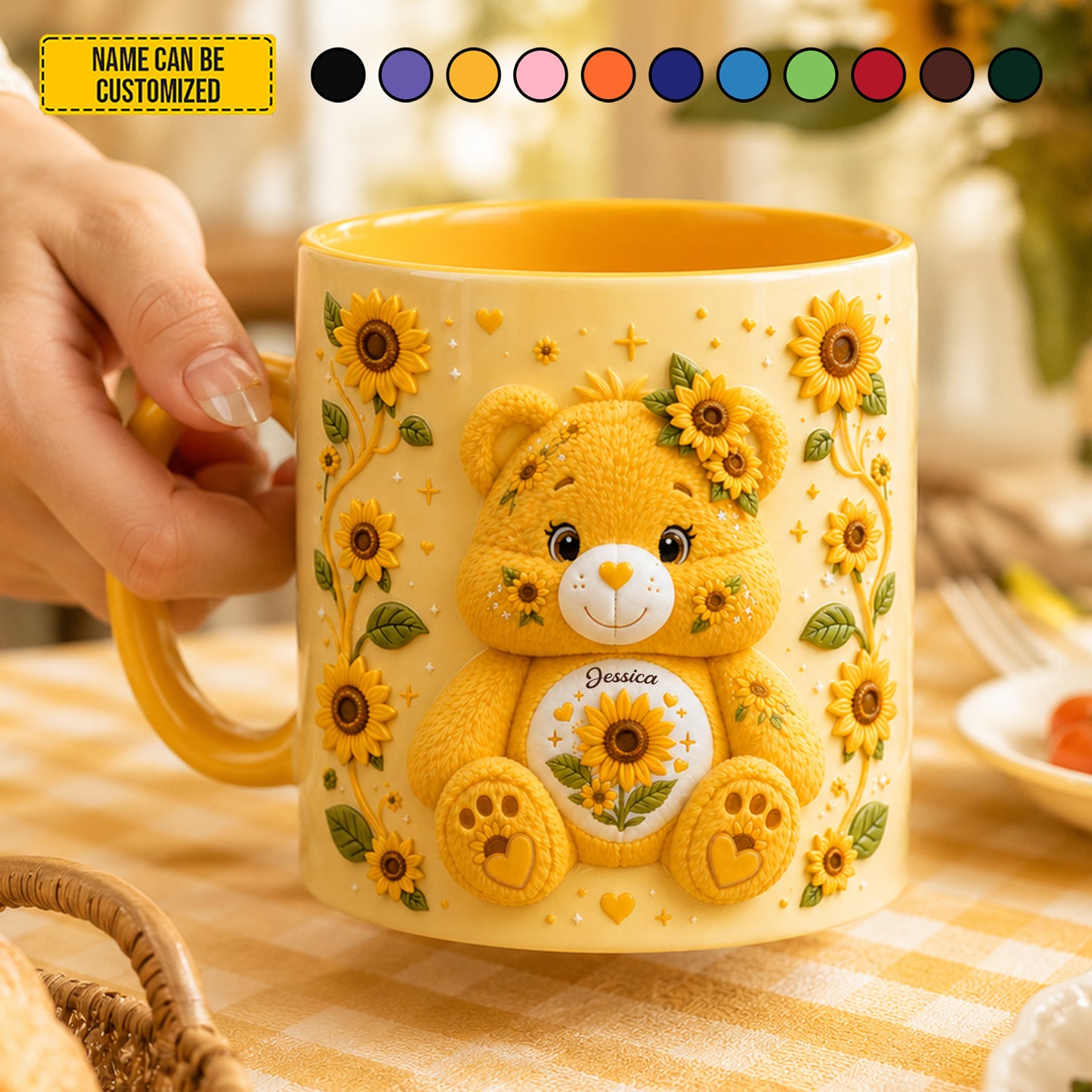 Personalized Cute Bear Accent Mug