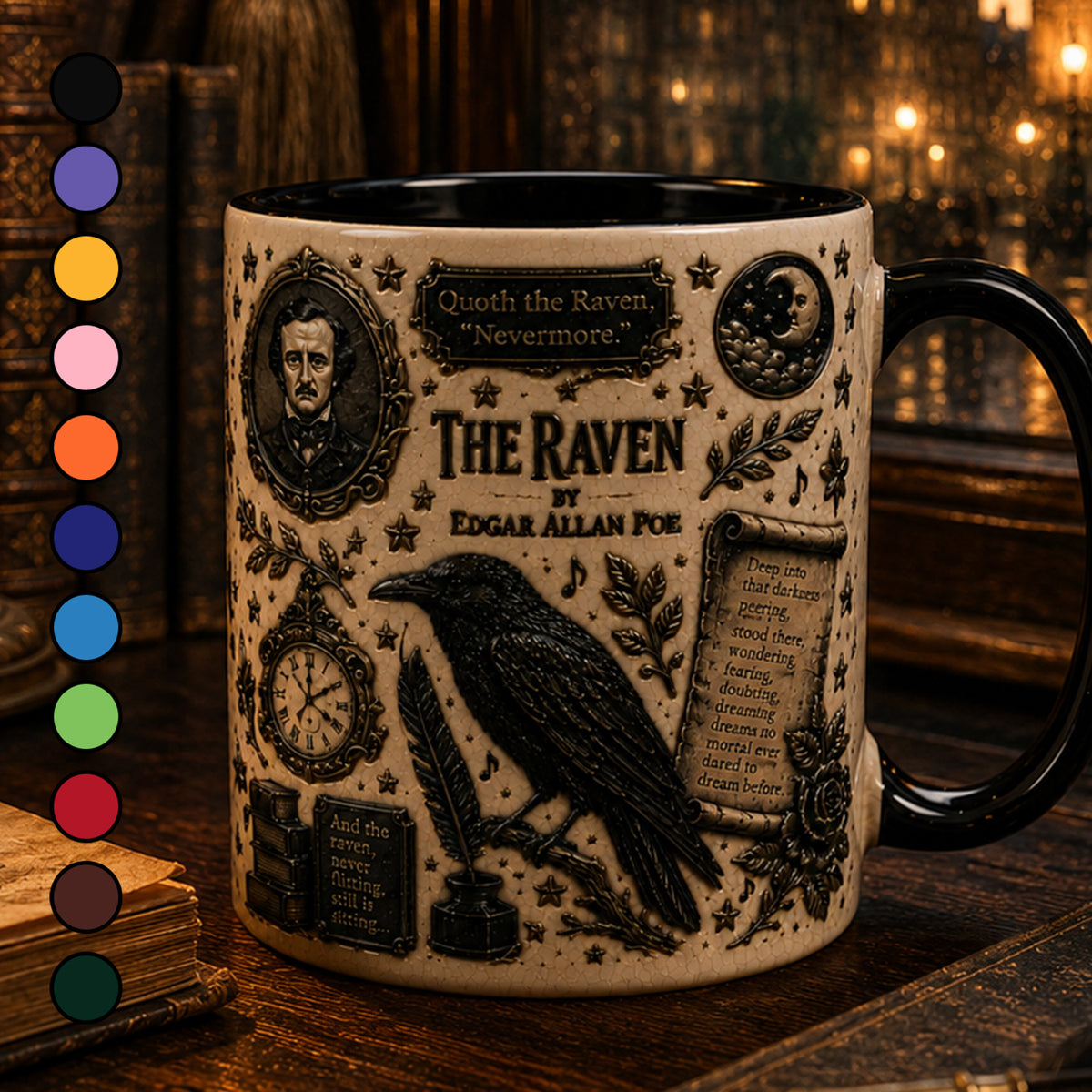 Raven Edgar Allan Halloween Accent Mug