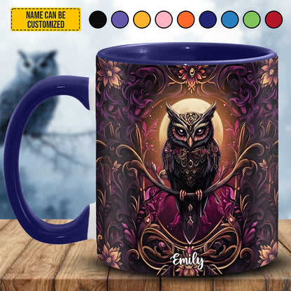 Personalized Gothic Owl Accent Mug