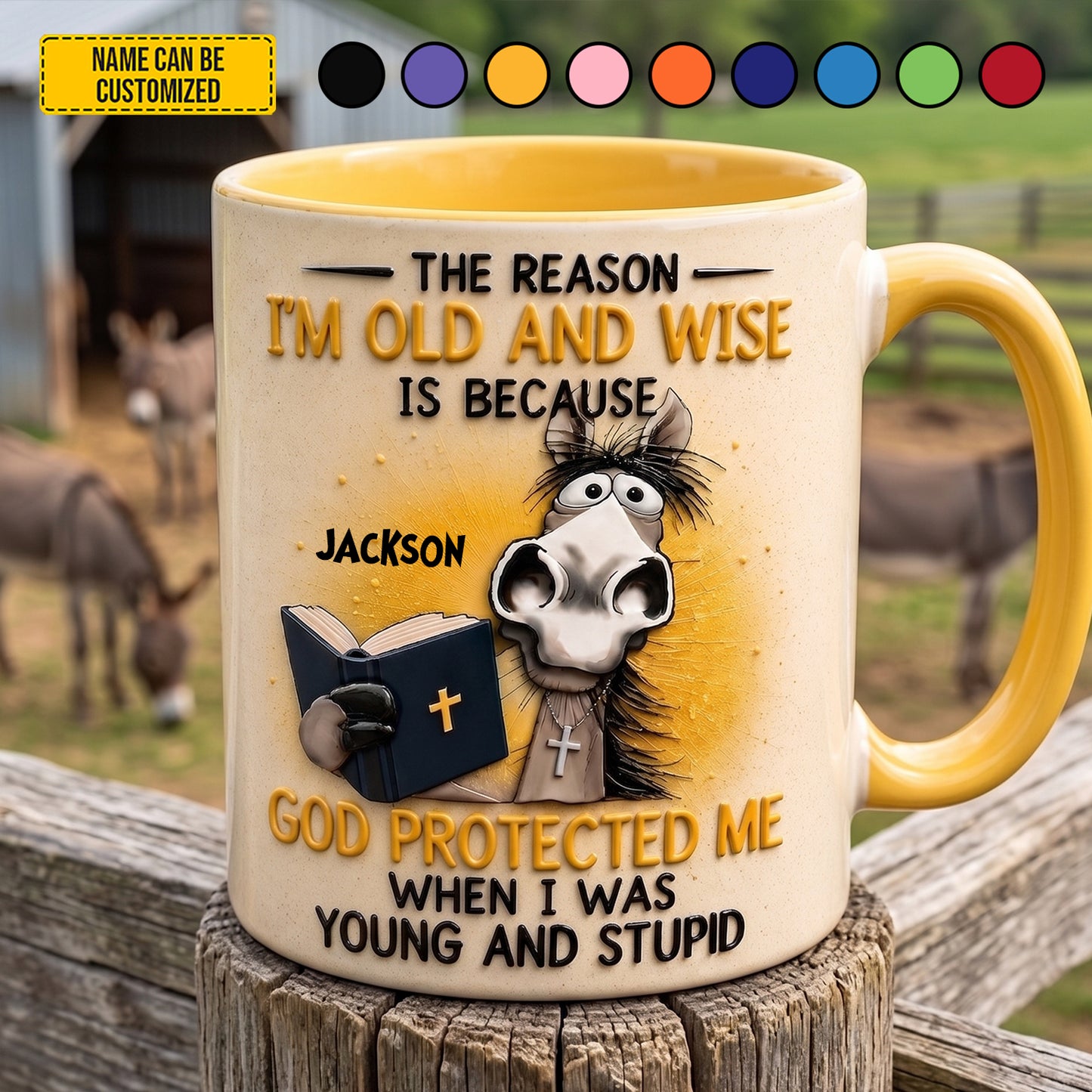 Protected By Grace – Personalized Horse Accent Mug