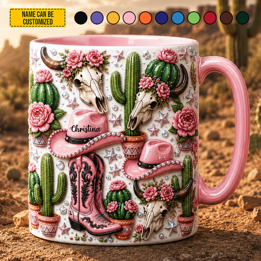 Personalized Western Cowgirl Accent Mug