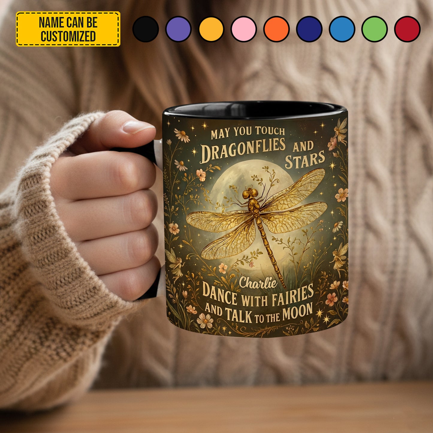 May You Tough Dragonflies - Personalized Dragonfly Accent Mug