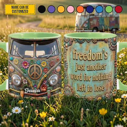 Freedom's Just Another Word - Personalized Hippie Accent Mug