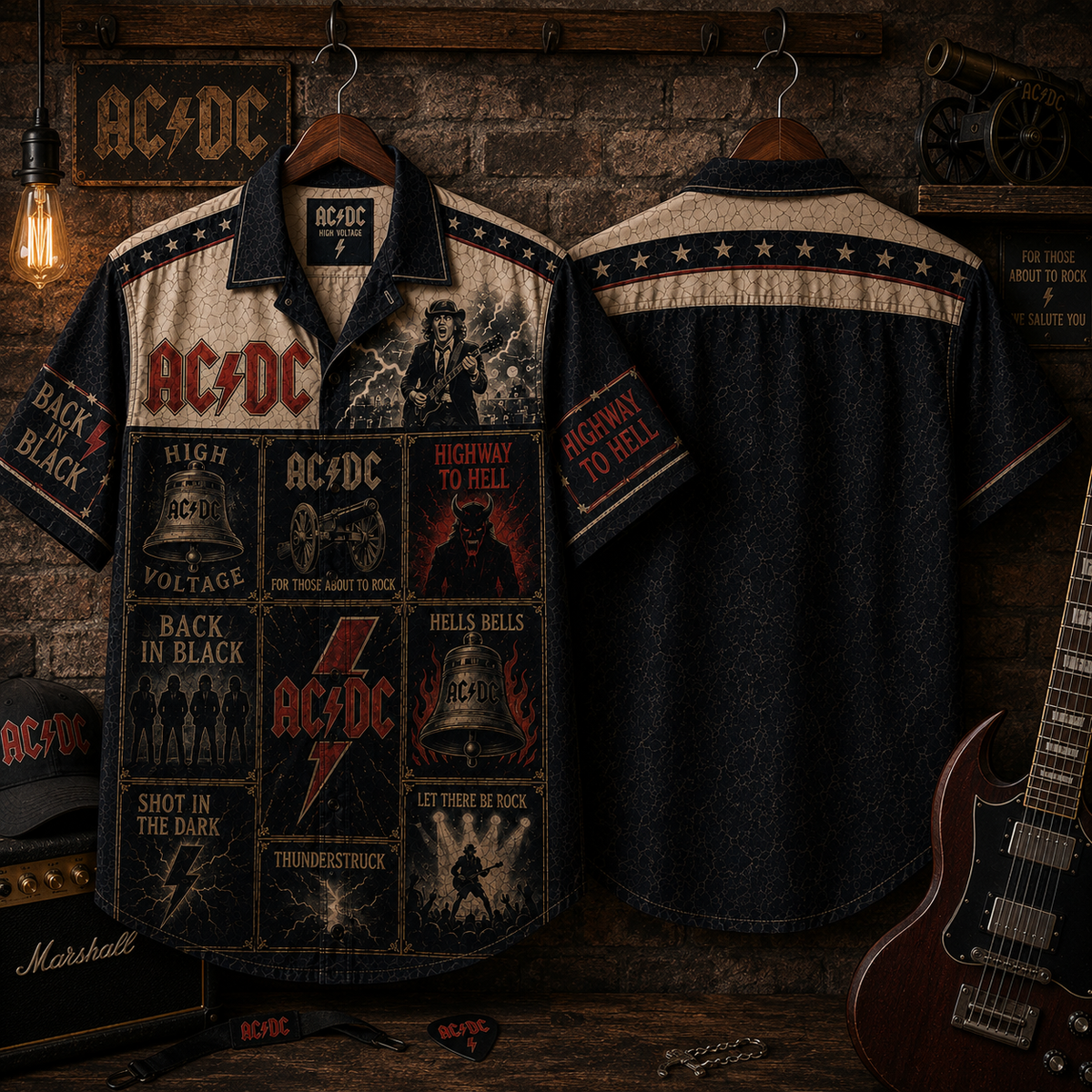 AC/DC Hawaiian Shirt - Vintage Music Fan Gift