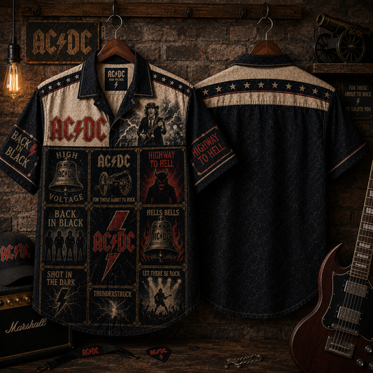 AC/DC Hawaiian Shirt - Vintage Music Fan Gift