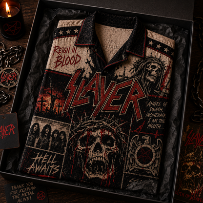 Slayer Hawaiian Shirt - Vintage Music Fan Gift