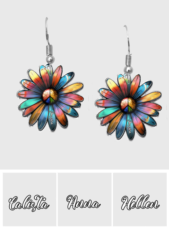 Hippie Flower - Personalized Hippie Earrings