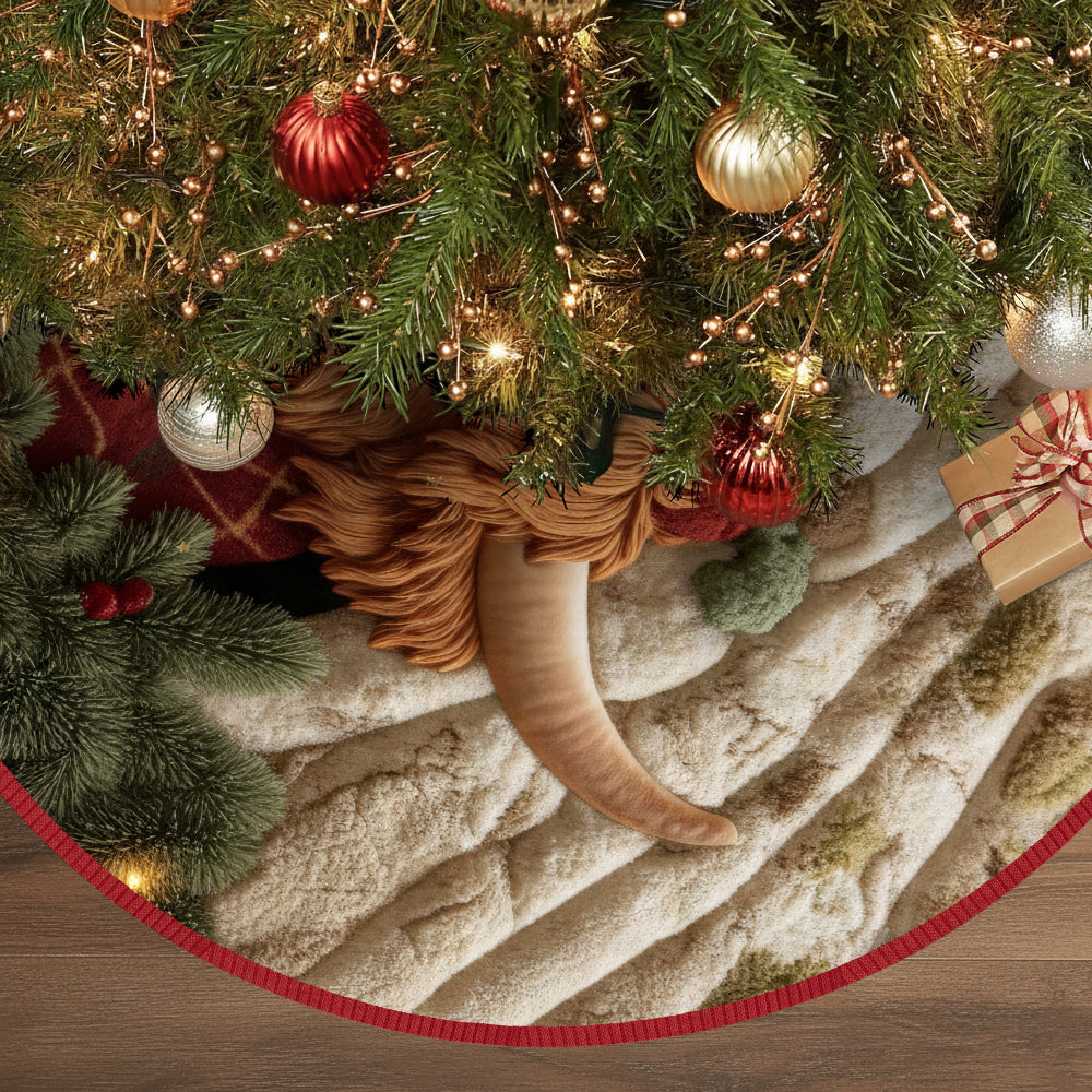 Personalized Highland Cow Shaped Tree Skirt