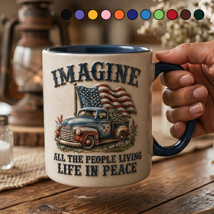 "Imagine" Patriotic Vintage Truck Mug