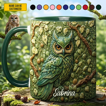 Personalized Forest Owl Accent Mug
