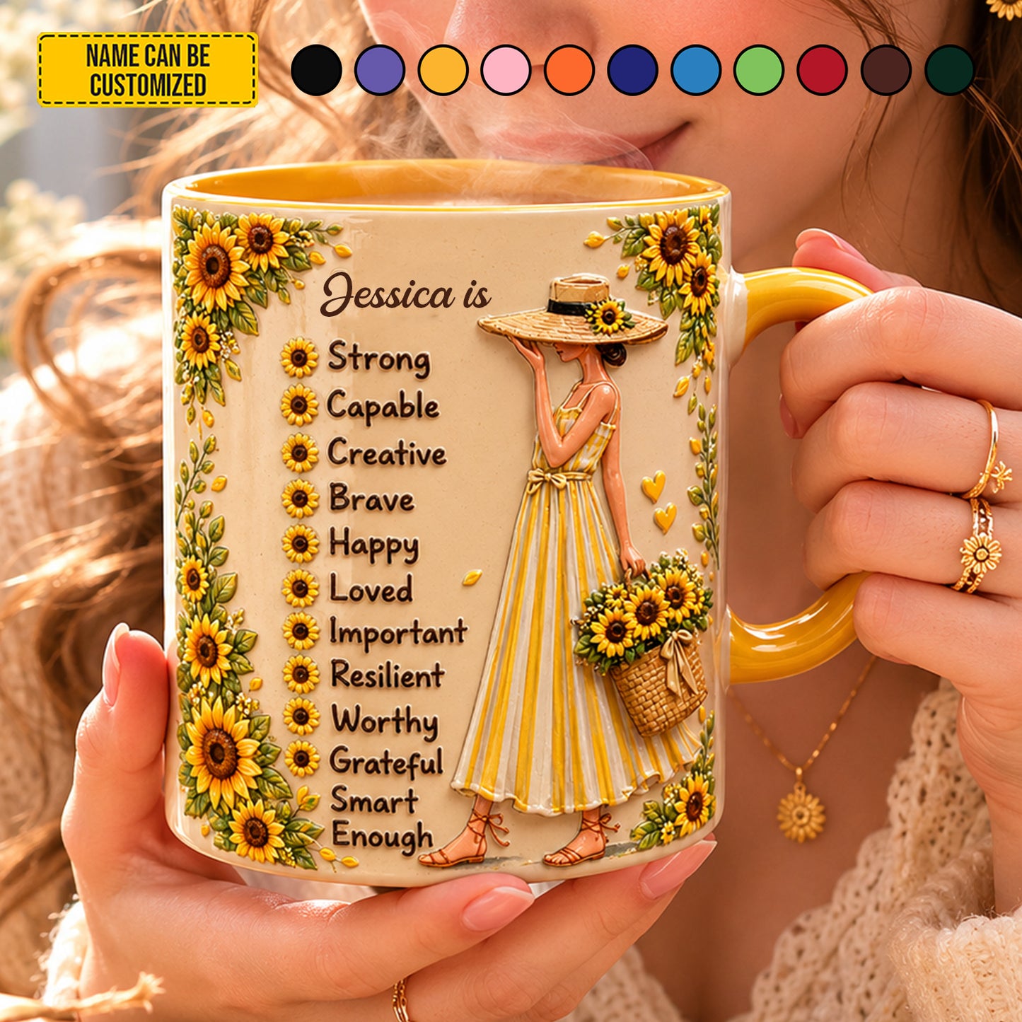 Sunflower Soul - Personalized Strong Beautiful Woman Accent Mug