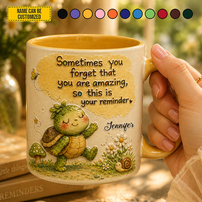 Personalized Cute Turtle Accent Mug