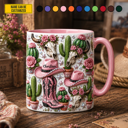 Personalized Western Cowgirl Accent Mug