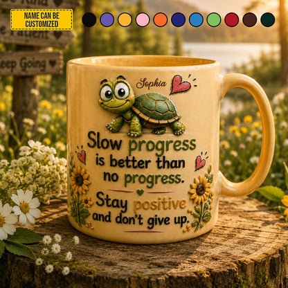 Personalized Turtle Motivational Accent Mug