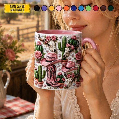 Personalized Western Cowgirl Accent Mug