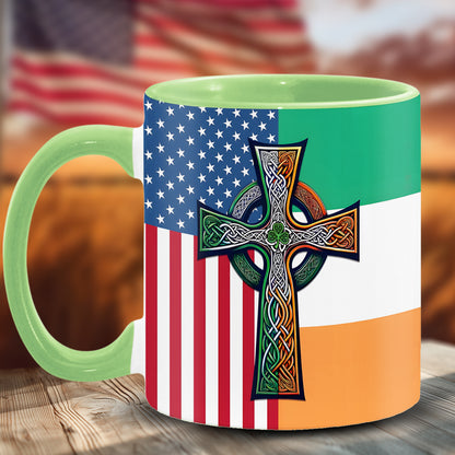 Irish-American Celtic Cross Accent Mug