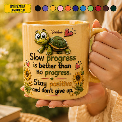 Personalized Turtle Motivational Accent Mug