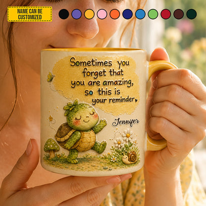 Personalized Cute Turtle Accent Mug