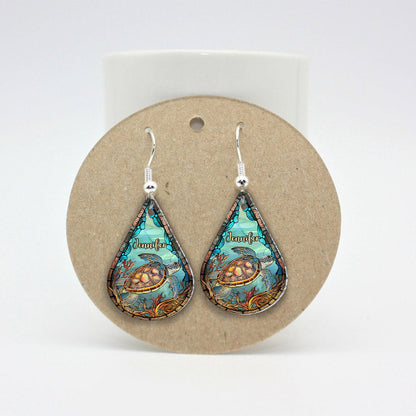 Cute Turtle - Personalized Turtle Earrings