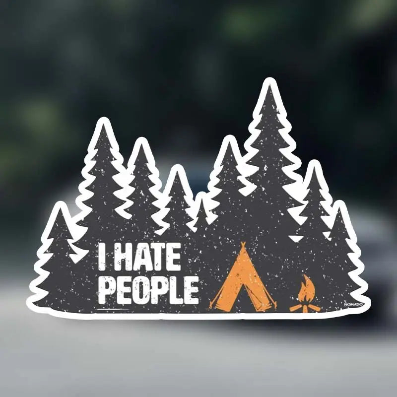 Love Camping I Hate People Funny Camping Sticker
