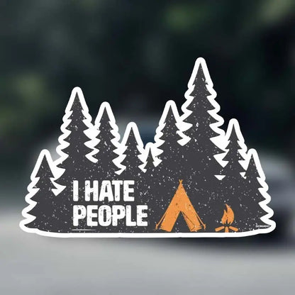 Love Camping I Hate People Funny Camping Sticker