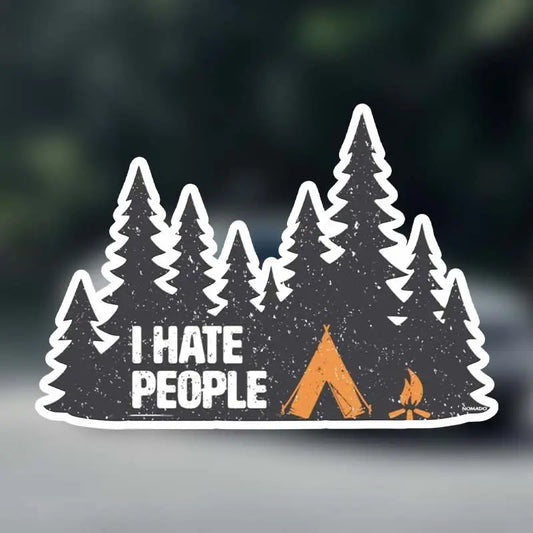 Love Camping I Hate People Funny Camping Sticker