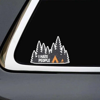 Love Camping I Hate People Funny Camping Sticker