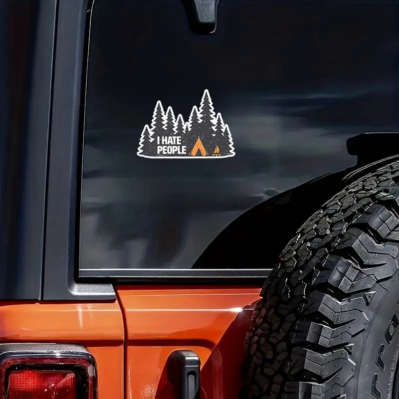 Love Camping I Hate People Funny Camping Sticker
