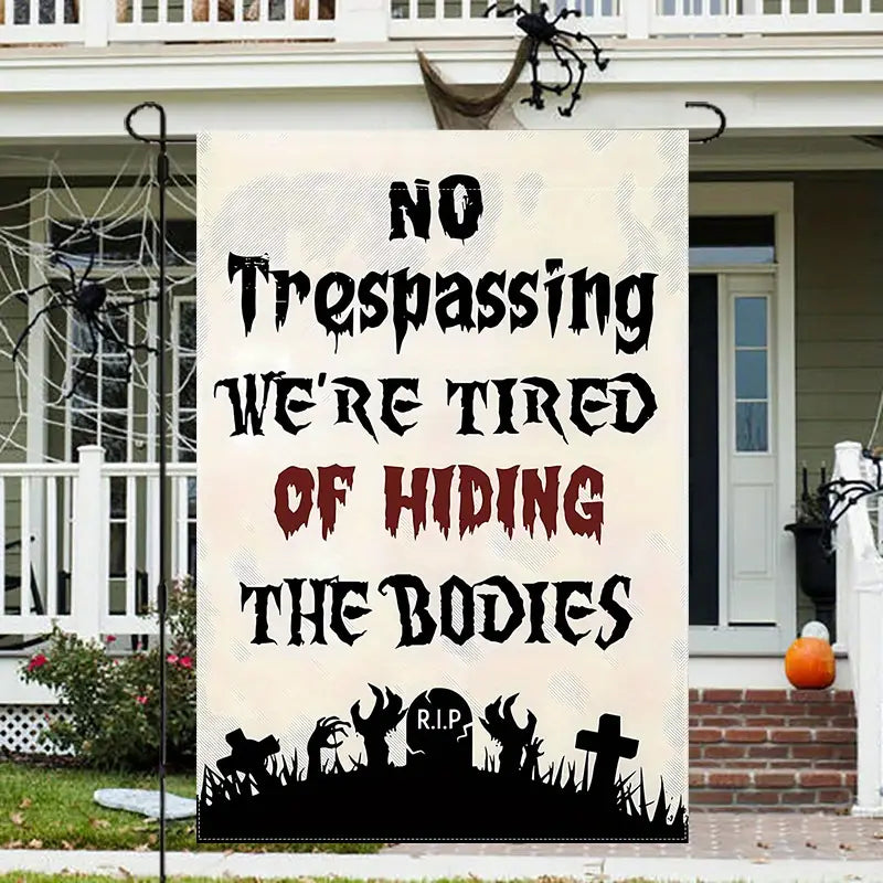 No Trespassing - Witch Garden Flag, Halloween Garden Flag, House Flag