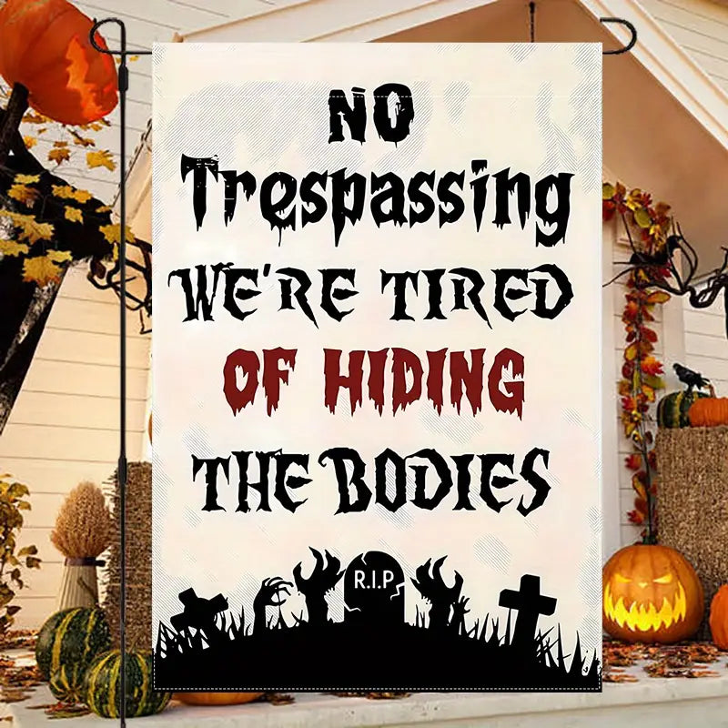 No Trespassing - Witch Garden Flag, Halloween Garden Flag, House Flag