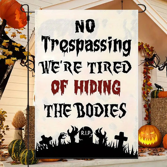 No Trespassing - Witch Garden Flag, Halloween Garden Flag, House Flag