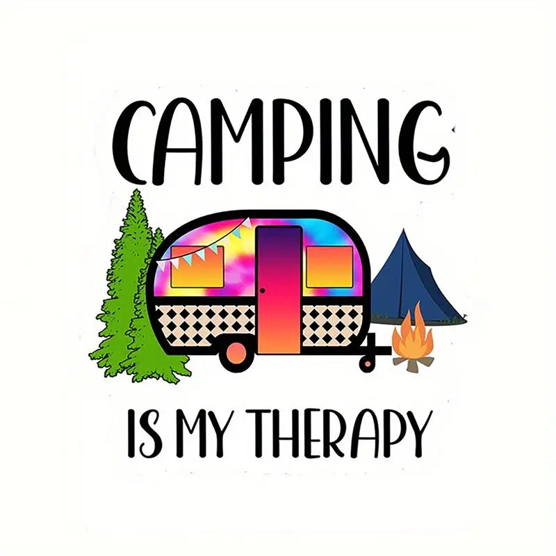 Vibrant 'Camping Is My Relax' Vinyl Sticker