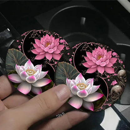 Lotus Flower Zen Car Coaster