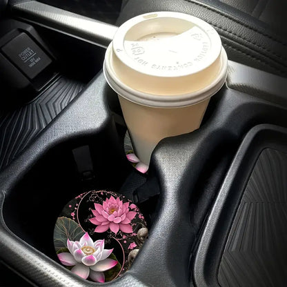 Lotus Flower Zen Car Coaster