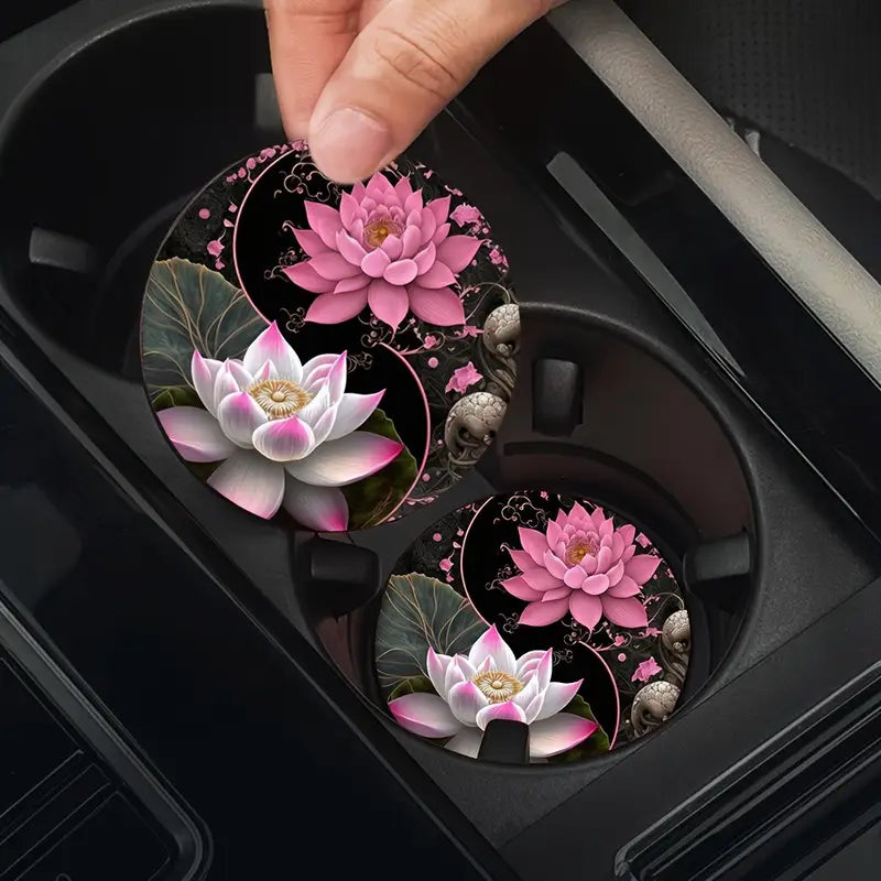 Lotus Flower Zen Car Coaster