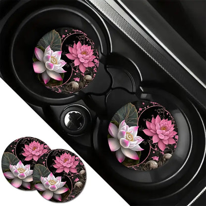 Lotus Flower Zen Car Coaster