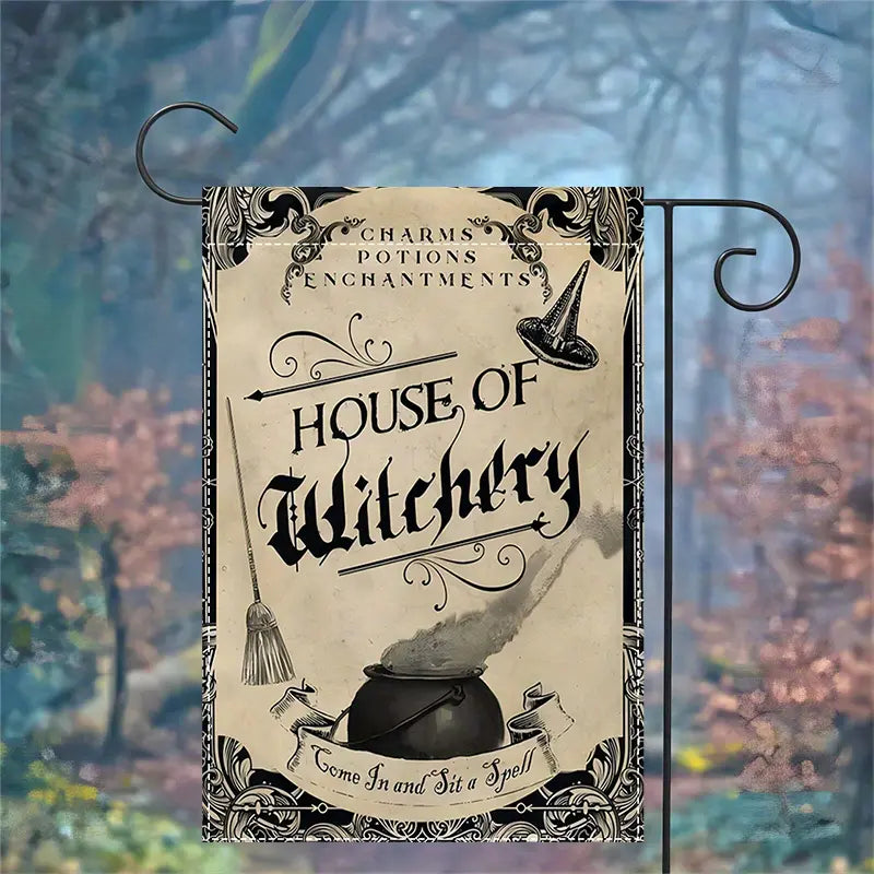 House of Witchery - Witch Garden Flag, Halloween Garden Flag, House Flag