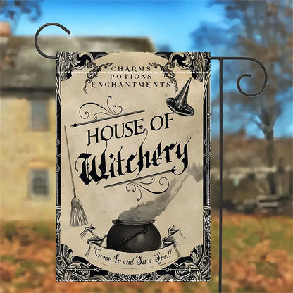 House of Witchery - Witch Garden Flag, Halloween Garden Flag, House Flag