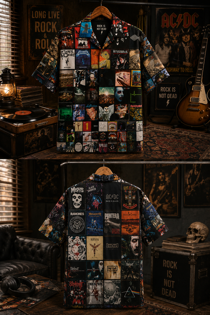 Rock Metal Album Hawaiian Shirt - Vintage Music Fan Gift