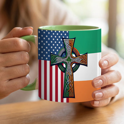 Irish-American Celtic Cross Accent Mug