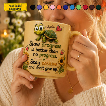 Personalized Turtle Motivational Accent Mug