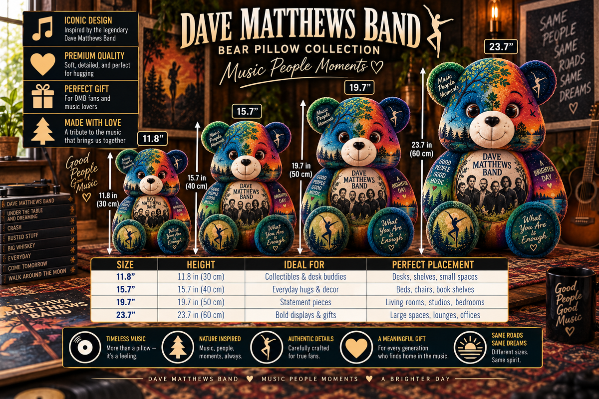 Dave Matthews Band Bear Custom Shaped Pillow – Music Fan Gift