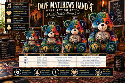 Dave Matthews Band Bear Custom Shaped Pillow – Music Fan Gift