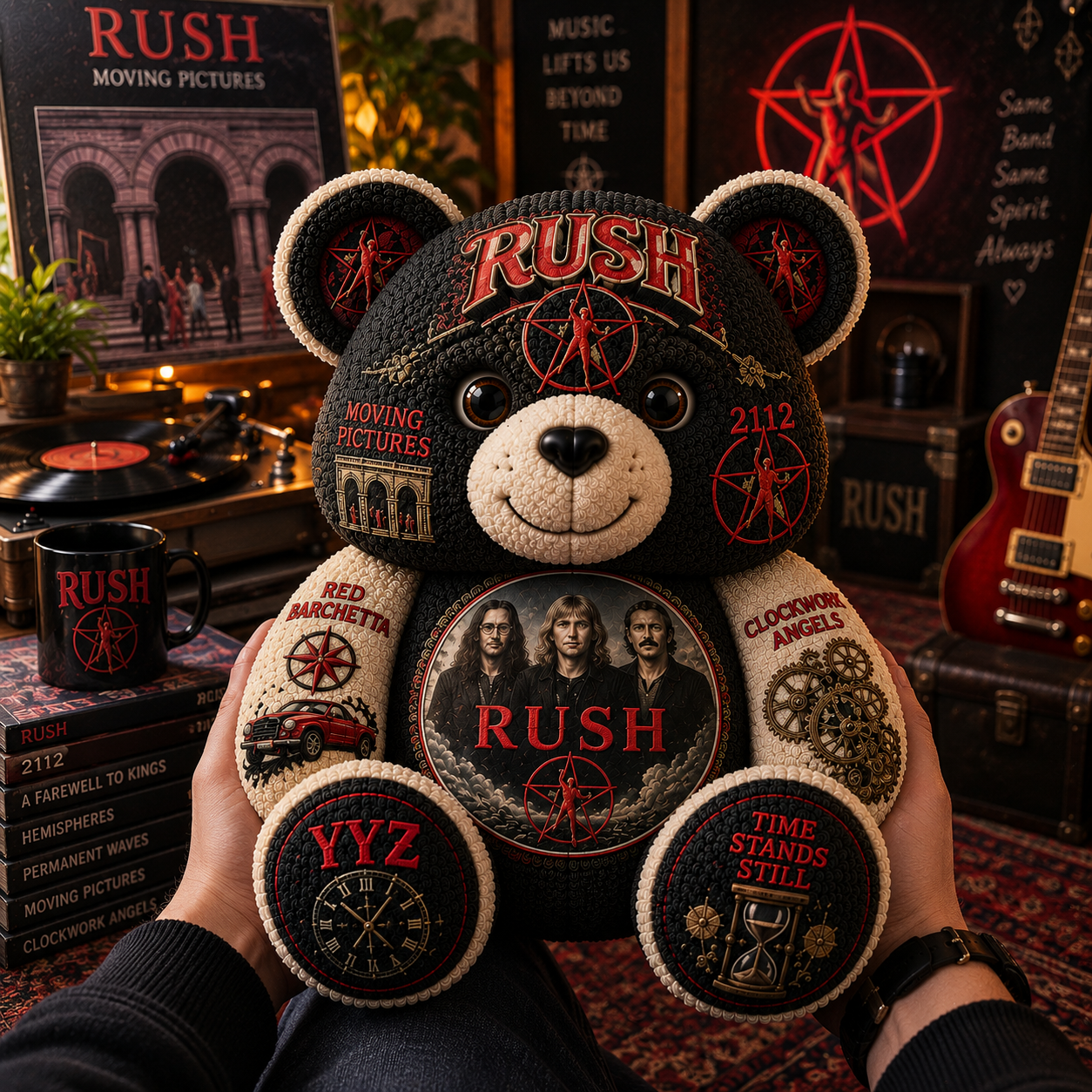 Rush Bear Custom Shaped Pillow – Progressive Rock Music Fan Gift
