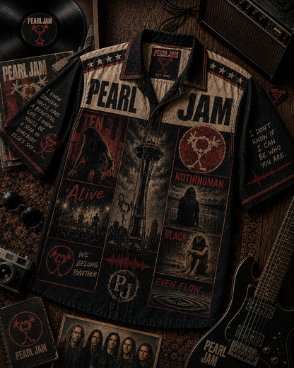 Pearl Jam Hawaiian Shirt - Vintage Music Fan Gift