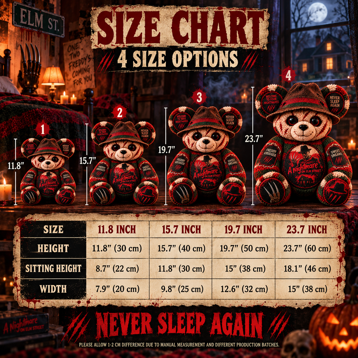 Freddy Krueger Nightmare Horror Custom Shape Pillow  – Spooky Halloween Pillow