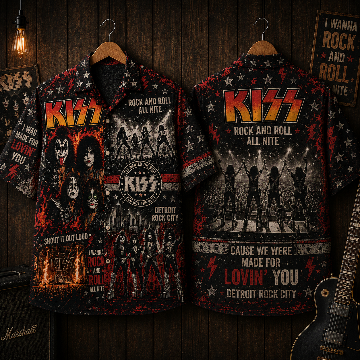 Kiss Band Hawaiian Shirt - Vintage Music Fan Gift 2