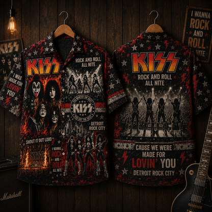 Kiss Band Hawaiian Shirt - Vintage Music Fan Gift 2