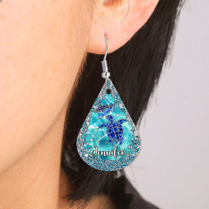 Sparkle Turles - Personalized Turtle Earrings